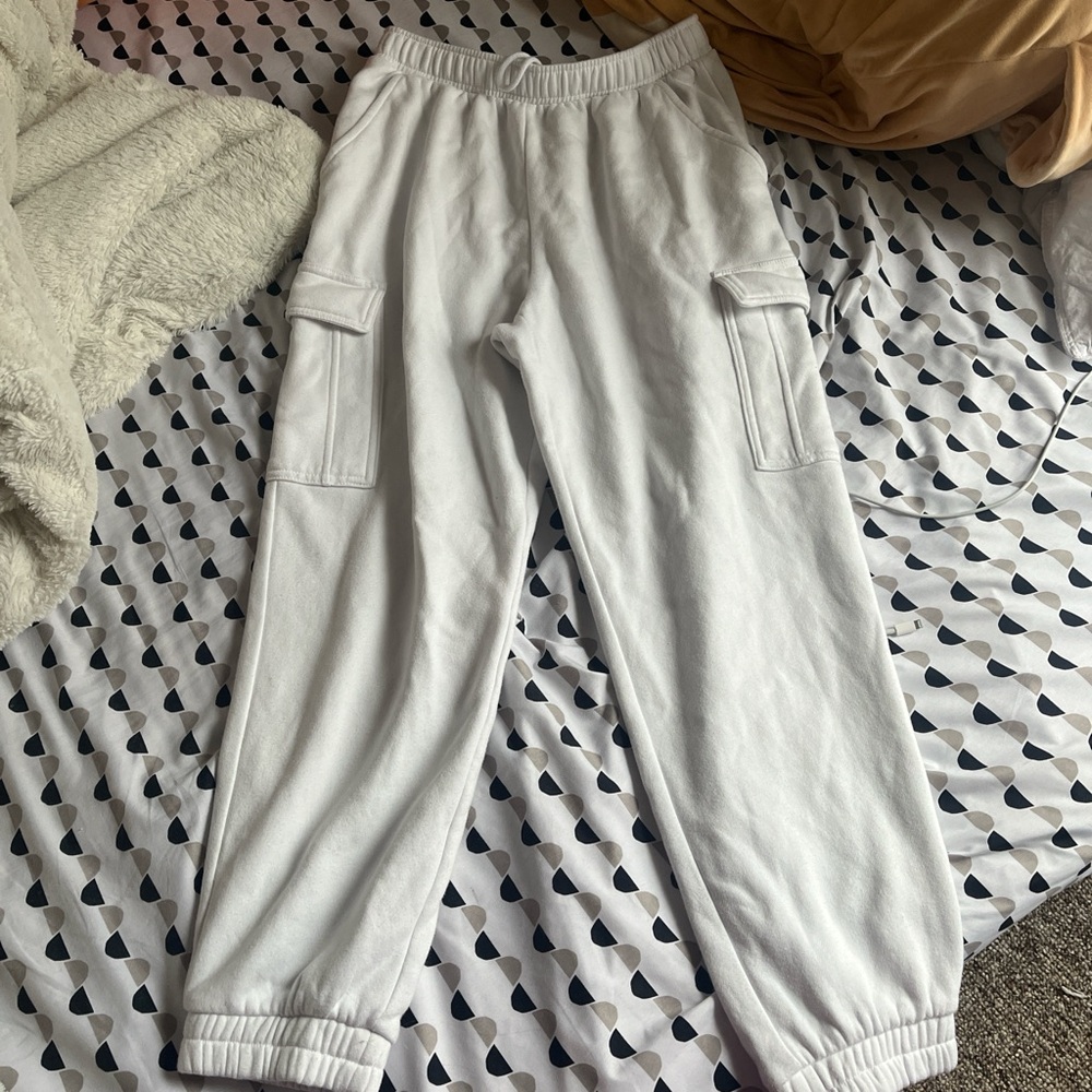 white sweatpants